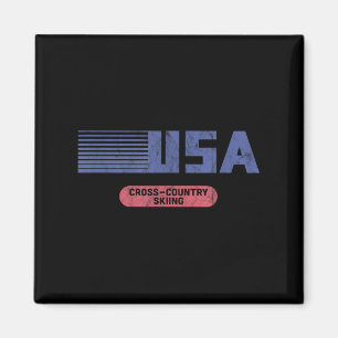 Retro Usa 2022 Team American Cross Country Skiing  Magnet