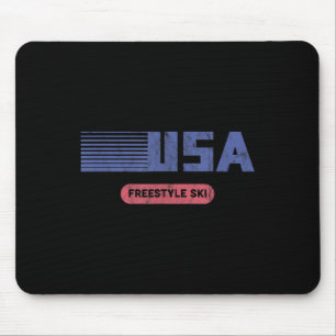 Retro Usa 2022 Team American Freestyle Skiing Ski Mouse Pad
