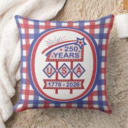 Retro USA 250th Anniversary Marquee Sign 1776-2026 Cushion