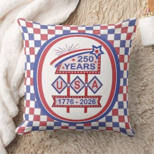 Retro USA 250th Anniversary Marquee Sign 1776-2026 Cushion