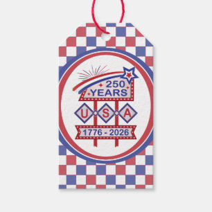 Retro USA 250th Anniversary Marquee Sign 1776-2026 Gift Tags