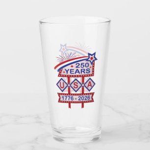Retro USA 250th Anniversary Marquee Sign 1776-2026 Glass