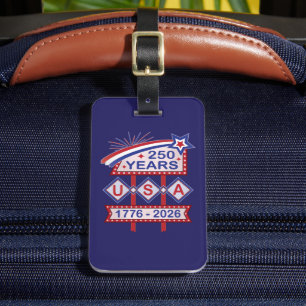 Retro USA 250th Anniversary Marquee Sign 1776-2026 Luggage Tag