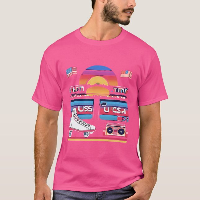 Retro USA 80s Sunset T-Shirt (Front)