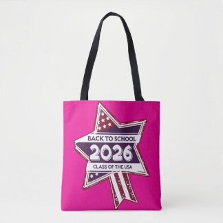 Retro USA Class of 2026 Back to School Tote Bag