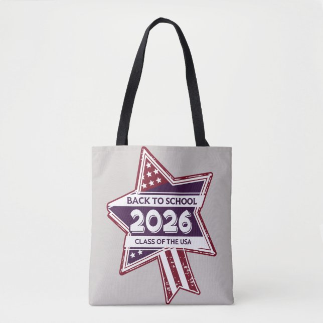 Retro USA Class of 2026 Back to School Tote Bag (Front)