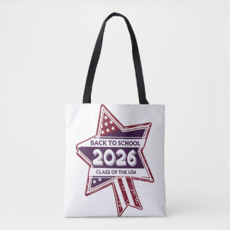 Retro USA Class of 2026 Back to School Tote Bag