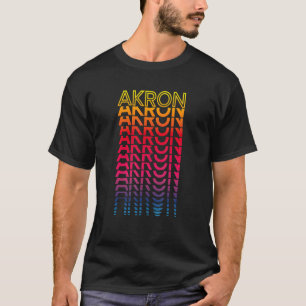 Retro Usa Colourful City Nostalgic Akron T-Shirt