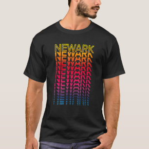 Retro Usa Colourful City Nostalgic Newark T-Shirt