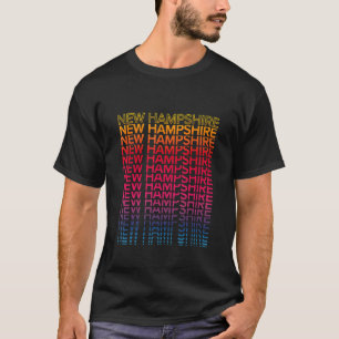 Retro Usa Colourful State Nostalgic New Hampshire T-Shirt