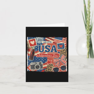 Retro Usa Est 1776 Independence Day 4th Of July Co Card