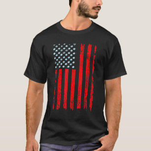 Retro Usa Flag Distressed Rugby Sport T-Shirt