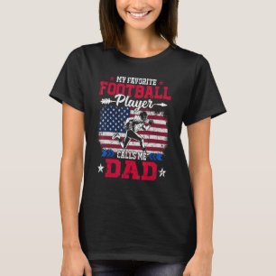 Retro Usa Flag Football Player Calls Me Dad 4th Ju T-Shirt