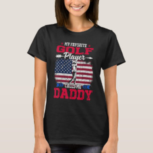 Retro Usa Flag Golf Player Calls Me Daddy 4th July T-Shirt
