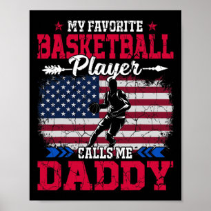 Retro Usa Flag Sketll Player Calls Me Daddy 4th Ju Poster