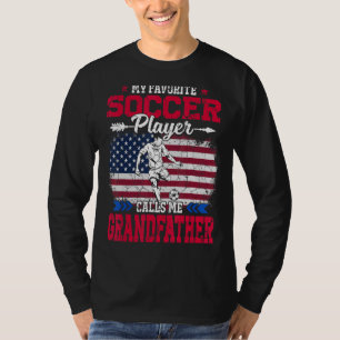 Retro Usa Flag Soccer Player Calls Me Grandfather T-Shirt
