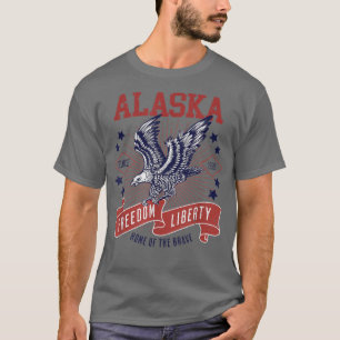 Retro USA Freedom Eagle 1959Vintage State Alaska T-Shirt