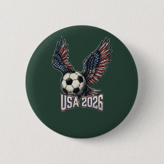 Retro USA Soccer 2026 Eagle Wings T-Shirt 6 Cm Round Badge