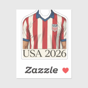 Retro USA Soccer Jersey Style Patriotic Red White 