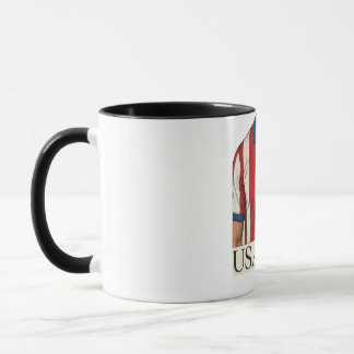Retro USA Soccer Jersey Style Patriotic Red White Mug