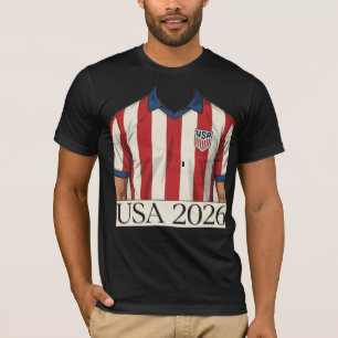 Retro USA Soccer Jersey Style Patriotic Red White T-Shirt