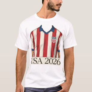 Retro USA Soccer Jersey Style Patriotic Red White T-Shirt
