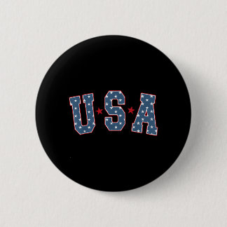Retro USA Star 4th Of July Patritotic Independence 6 Cm Round Badge