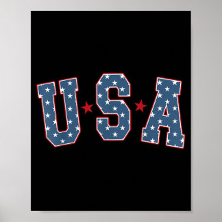 Retro USA Star 4th Of July Patritotic Independence Poster