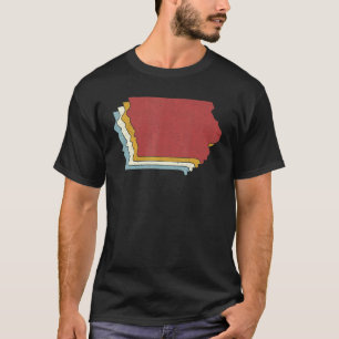 Retro USA State Vintage Map Iowa T-Shirt