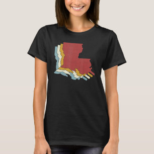 Retro USA State Vintage Map Louisiana T-Shirt
