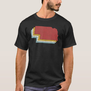 Retro USA State   Vintage Map Nebraska T-Shirt