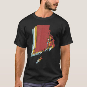 Retro USA State Vintage Map Rhode Island T-Shirt
