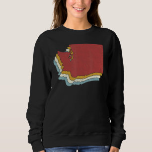 Retro USA State   Vintage Map Washington Sweatshirt