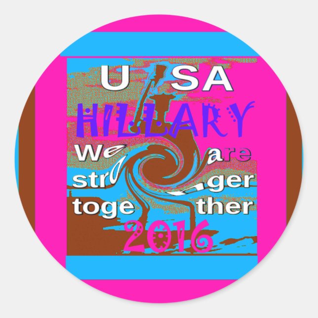 Retro USA Stronger Together Abstract Art Print Classic Round Sticker (Front)