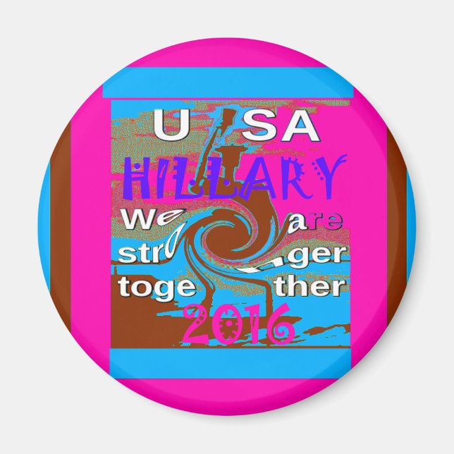 Retro USA Stronger Together Abstract Art Print Magnet (Front)