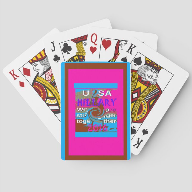 Retro USA Stronger Together Abstract Art Print Playing Cards (Back)