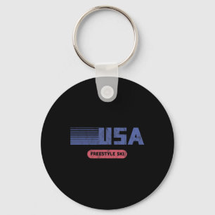 Retro Usa Team American Freestyle Skiing Ski Vinta Key Ring
