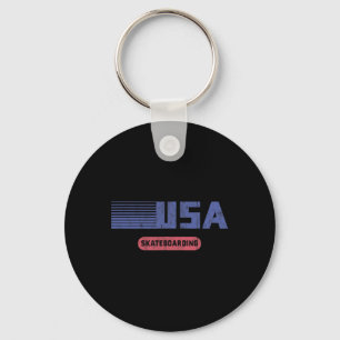 Retro Usa Team American Skateboarding Vintage Key Ring