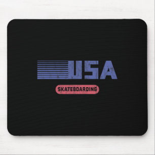 Retro Usa Team American Skateboarding Vintage Mouse Pad