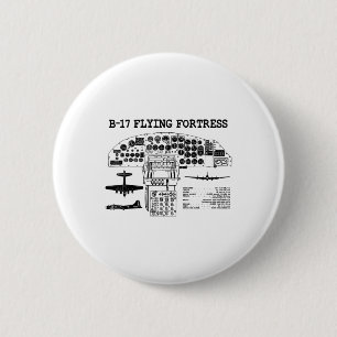 Retro Usa Wwii B-17 Pit Usa Warplane B17 Flying Fo 6 Cm Round Badge