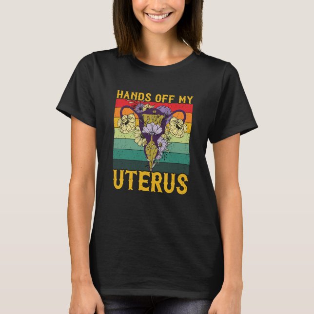 Retro Uterus Support Hysterectomy Recovery Product T-Shirt (Front)