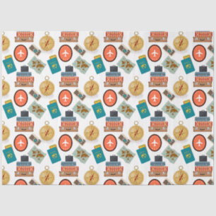 Retro Vacation Travel Themed Tissue Paper