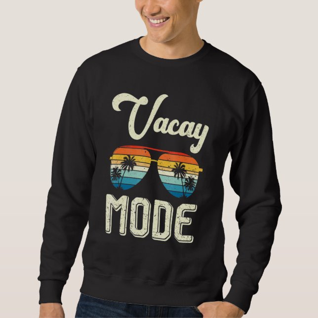 Retro Vacay Mode Beach Sunset Sunglasses Summer Sweatshirt (Front)