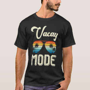 Retro Vacay Mode Beach Sunset Sunglasses Summer T-Shirt