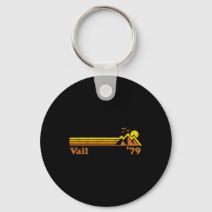 Retro Vail Ski Resort Colorado Snowboard Mountain  Key Ring