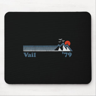 Retro Vail Ski Resort Colorado Snowboard Mountain Mouse Pad