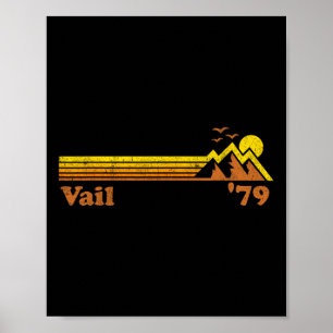 Retro Vail Ski Resort Colorado Snowboard Mountain Poster