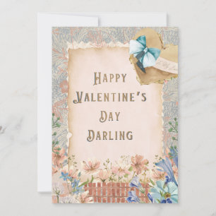 Retro Valentine: A Garden Of Vintage Love Holiday Card