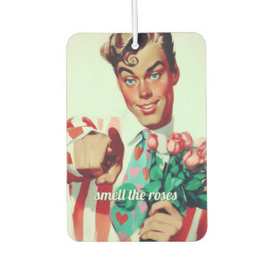 Retro Valentine Flirty Guy Car Air Freshener