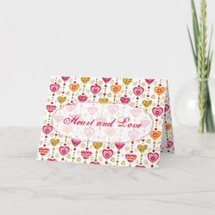 Retro Valentine Heart Greeting Card